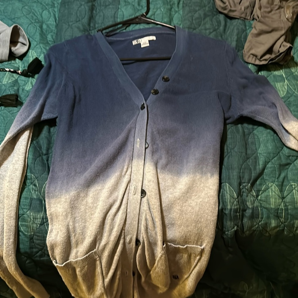 Volcom Long Button-Up Sweater, Size Small. - image 1